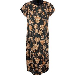 Saltwater Luxe Floral Shift Short Sleeve Midi Dress Extra Small XS Gray NWT New